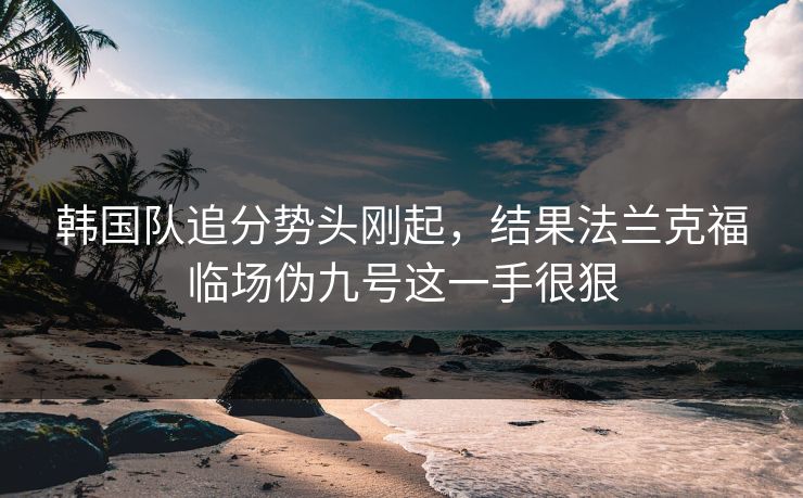 韩国队追分势头刚起，结果法兰克福临场伪九号这一手很狠