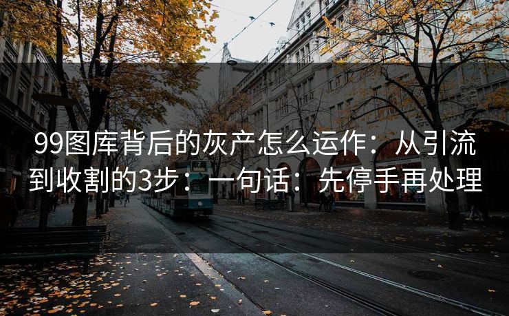 99图库背后的灰产怎么运作:从引流到收割的3步:一句话:先停手再处理 99图库背后的灰产怎么运作:从引流到收割的3步:一句话:先停手再处理
