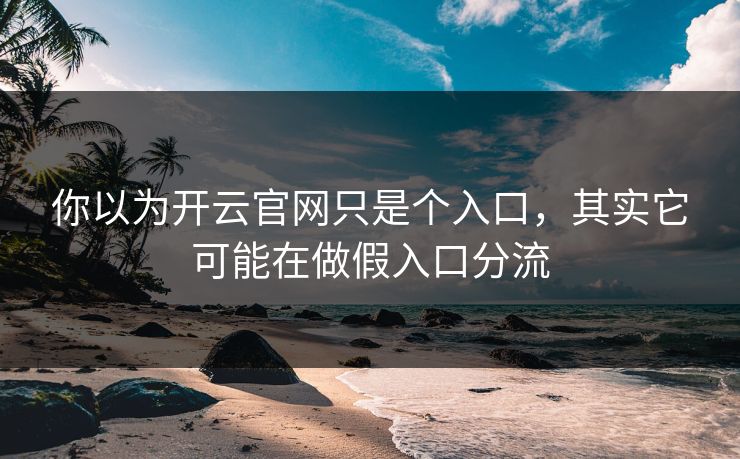 你以为开云官网只是个入口，其实它可能在做假入口分流