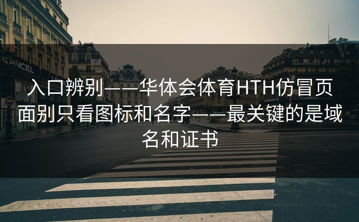 入口辨别——华体会体育HTH仿冒页面别只看图标和名字——最关键的是域名和证书